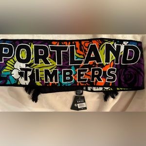 NWT Portland Timbers scarf! Great colorful flowers with Black fringe.